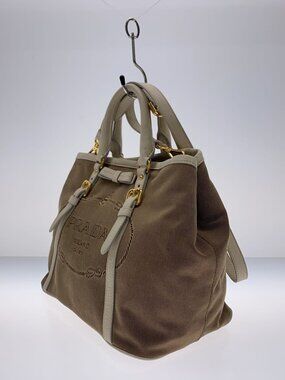 Prada Cream Canvas Handbag Beige Cream Tan